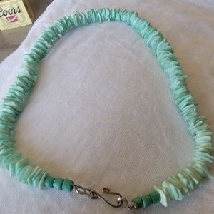 Teal Chip Puka Shell Surfer Choker Necklace